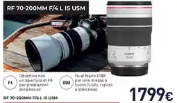 Unieuro Canon RF 70-200MM F/4 L IS USM offerta