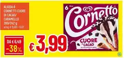IperFamila Algida 6 cornetti cuore di cacao/ caramello offerta