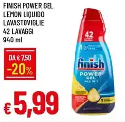 IperFamila Finish power gel lemon liquido lavastoviglie offerta