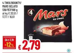 IperFamila 4 twix/bounty/ MARS gelato offerta