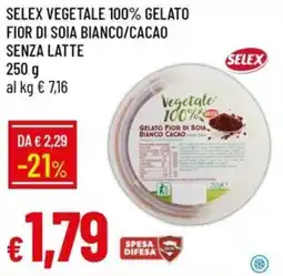 IperFamila Selex vegetale 100% gelato fior di soia bianco/cacao senza latte offerta