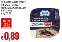 IperFamila Mila gusto+gusto yogurt con wafer loacker napolitaner/choco dark/ white offerta