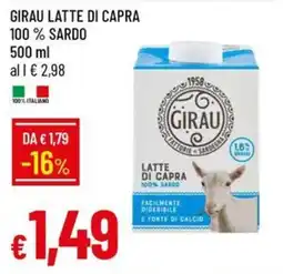 IperFamila Girau latte di capra 100% sardo 100% italiano offerta