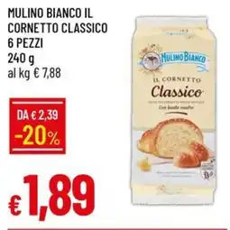 IperFamila Mulino bianco il cornetto classico 6 pezzi offerta