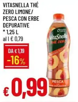 IperFamila Vitasnella thé zero limone/ pesca con erbe depurative offerta