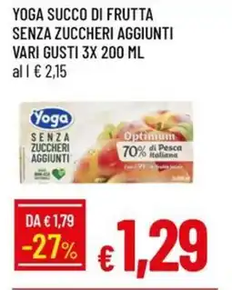 IperFamila Yoga succo di frutta senza zuccheri aggiunti vari gusti offerta