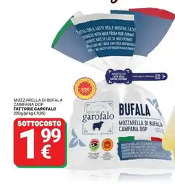 Supermercati Gulliver Mozzarella di bufala campana dop FATTORIE GAROFALO offerta
