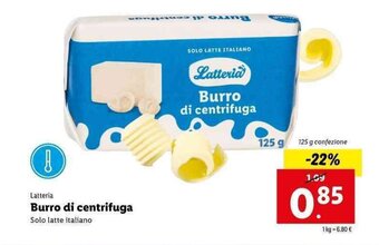 Lidl Latteria Burro di centrifuga 125g offerta