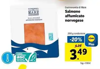 Lidl Gastronomia di Mare Salmone affumicato norvegese 200g offerta