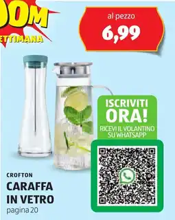 ALDI Crofton caraffa in vetro offerta