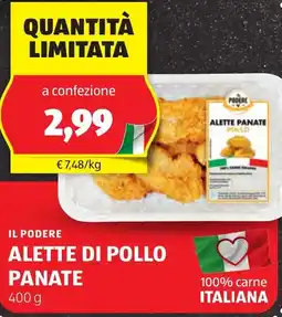 ALDI Il podere alette di pollo panate offerta