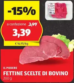 ALDI Il podere fettine scelte di bovino offerta