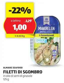 ALDI Almare seafood filetti di sgombro offerta