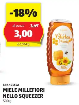 ALDI Grandessa miele millefiori nello squeezer offerta