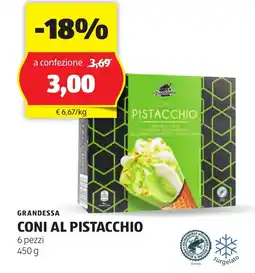ALDI Grandessa coni al pistacchio offerta