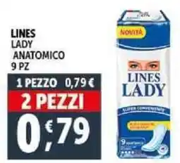 Deco Supermercati Lines lady anatomico 9 pz offerta