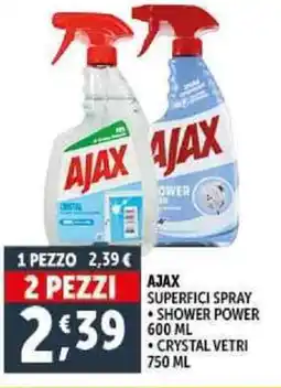 Deco Supermercati Ajax superfici spray shower power-crystal vetri offerta