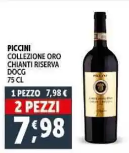 Deco Supermercati Piccini collezione oro chianti riserva DOCG offerta