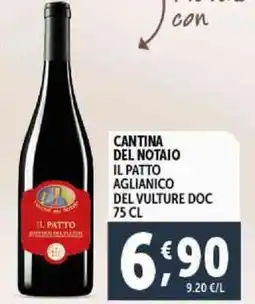 Deco Supermercati Cantina del notaio il patto aglianico del vulture DOC offerta