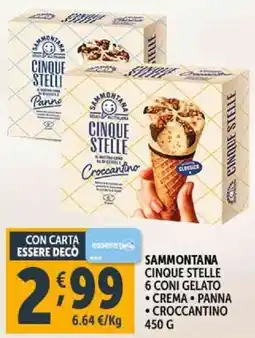 Deco Supermercati Sammontana cinque stelle 6 coni gelato offerta