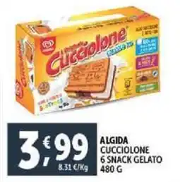 Deco Supermercati Algida cucciolone 6 snack gelato offerta