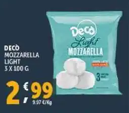 Deco Supermercati Decò mozzarella light offerta