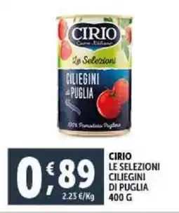 Deco Supermercati Cirio le selezioni ciliegini di puglia offerta