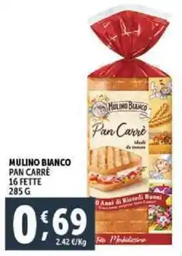 Deco Supermercati Mulino bianco pan carré 16 fette offerta