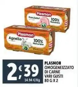 Deco Supermercati Plasmon omogeneizzato di carne vari gusti offerta