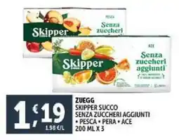 Deco Supermercati Zuegg skipper succo senza zuccheri aggiunti offerta