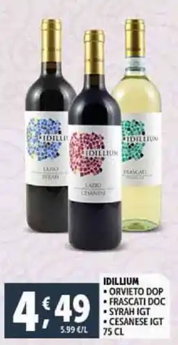 Deco Supermercati Idillium orvieto DOP frascati doc syrah IGT offerta