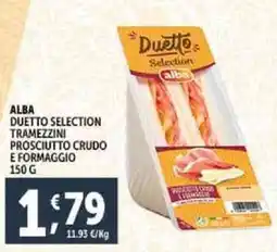 Deco Supermercati Alba duetto selection tramezzini prosciutto crudo e formaggio offerta