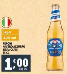 Deco Supermercati Peroni nastro azzurro birra capri offerta