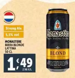 Deco Supermercati Monastere birra blonde lattina offerta