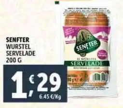 Deco Supermercati Senfter wurstel servelade offerta