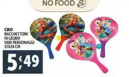Deco Supermercati Ciao racchettoni in legno vari personaggi 37x24 cm offerta