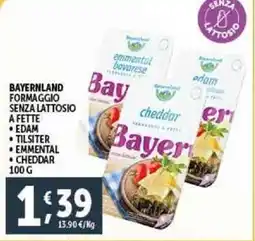 Deco Supermercati Bayernland formaggio senza lattosio offerta
