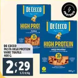 Deco Supermercati De cecco pasta high protein varie trafile offerta