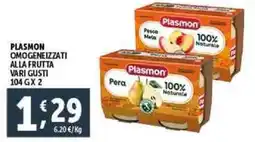 Deco Supermercati Plasmon omogeneizzati alla frutta vari gusti offerta