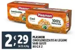 Deco Supermercati Plasmon omogeneizzato ai legumi vari gusti offerta
