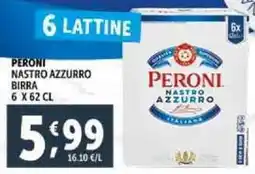 Deco Supermercati Peroni nastro azzurro birra offerta