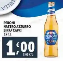 Deco Supermercati Peroni nastro azzurro birra capri offerta