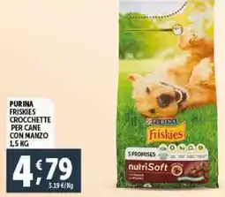 Deco Supermercati Purina friskies crocchette per cane con manzo offerta