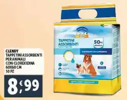 Deco Supermercati Clendy tappetini assorbenti peranimali con clorexidina 60x60 cm 50 pz offerta