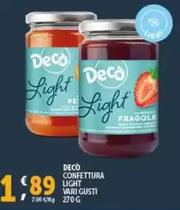 Deco Supermercati Decò confettura light vari gusti offerta