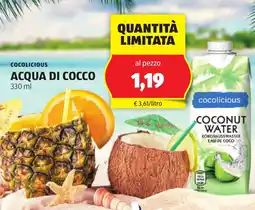 ALDI COCOLICIOUS Acqua di cocco offerta