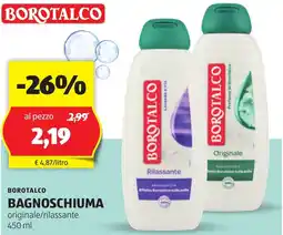 ALDI Borotalco bagnoschiuma offerta