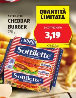 ALDI Sottilette cheddar burger offerta