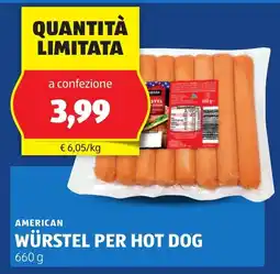 ALDI American würstel per hot dog offerta