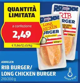ALDI Abbelen rib burger/ long chicken burger offerta